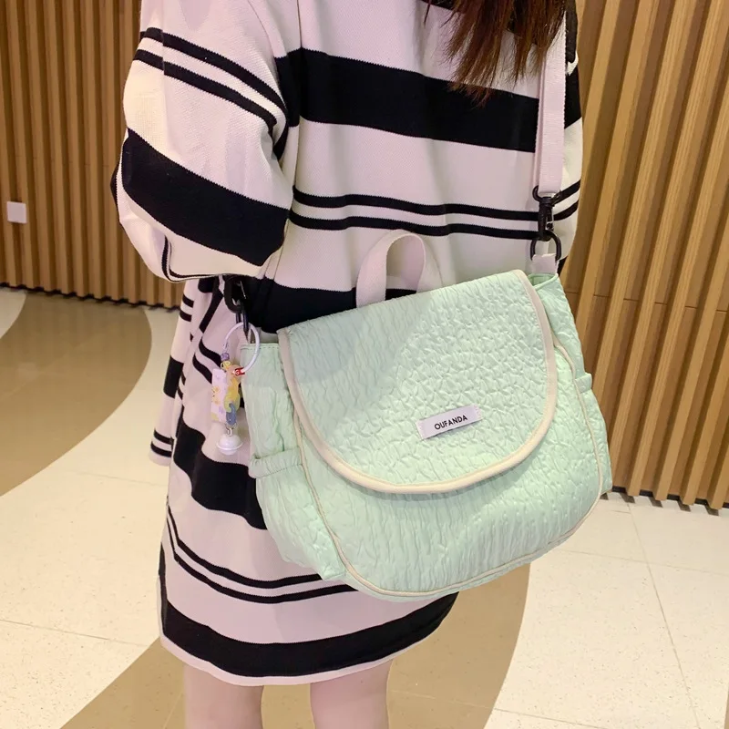 Fashion Crossbody for Women Nylon Large Capacity Shopping Bag Cute Student Schoolbag 2023 New All Match Shoulder Bag Female