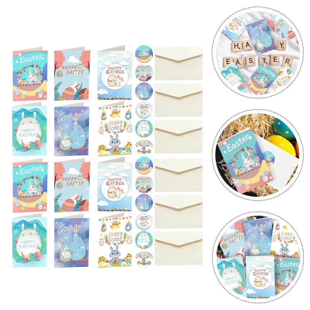 

Easterblessing Spring Eggscard Message Chick Greeting Bunny Postcards Invitations Party Notes Blank Happy Envelopes
