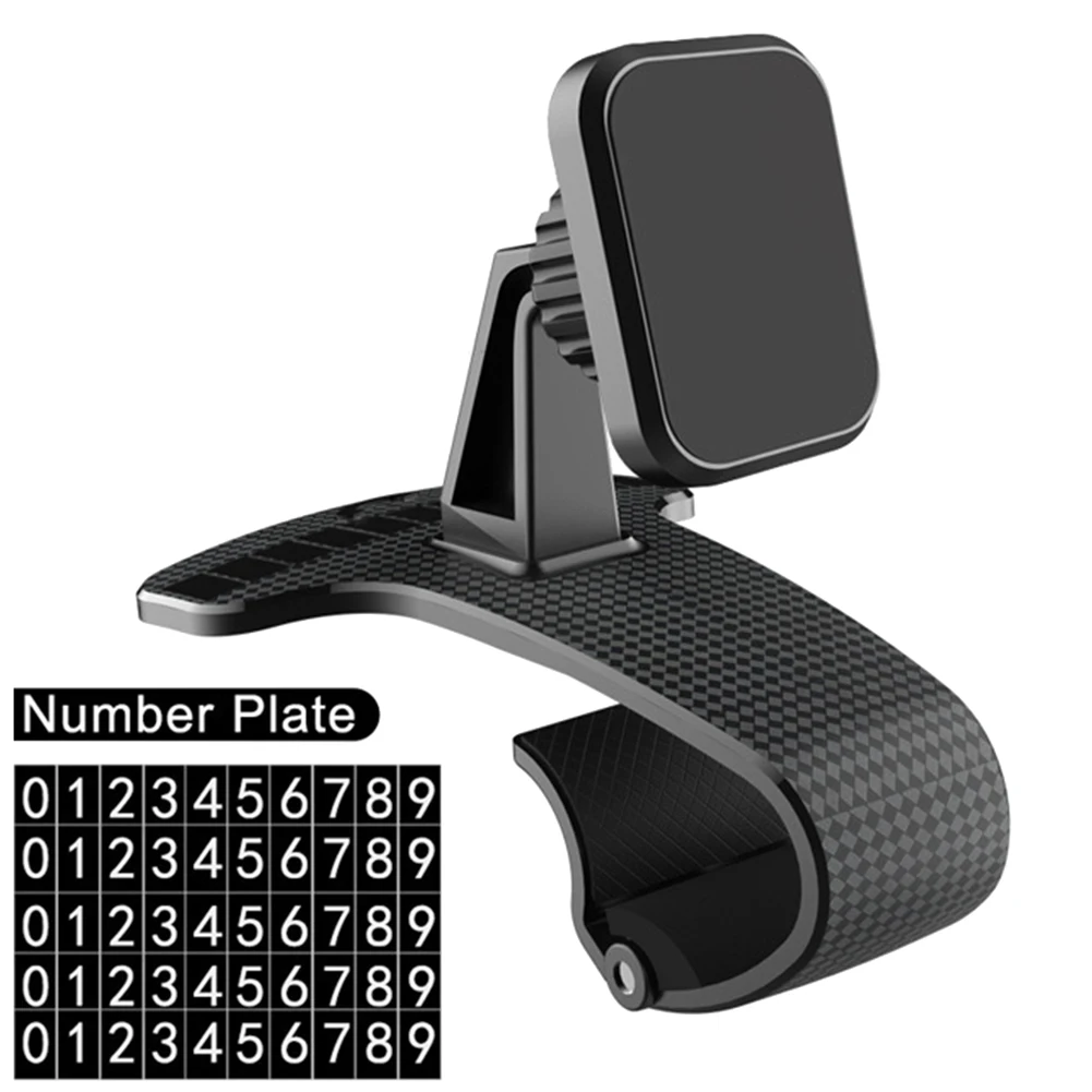 

Dashboard Styling With Number Plate Car Phone Holder Clip Magnetic HUD Bracket Anti Slip 360 Rotation Stable Easy Install