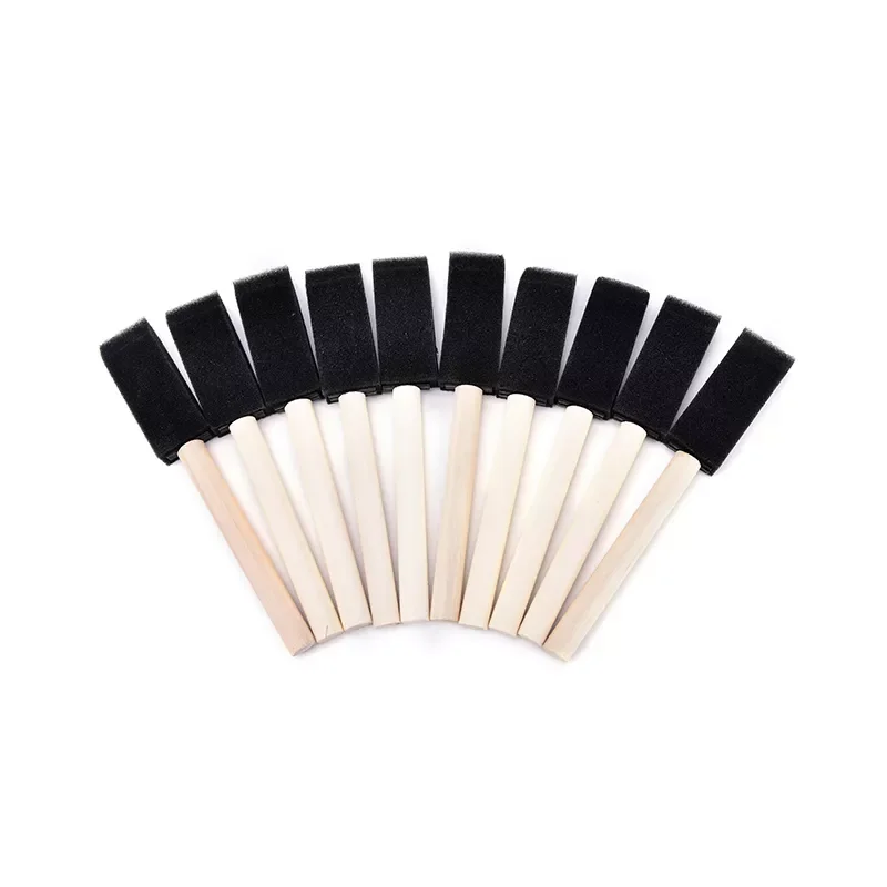 

10Pcs/set Wooden Handle Seal Sponge Brushes Kids Children Drawing Painting Graffiti Tools School Supply Sponge Paint Brush Toys