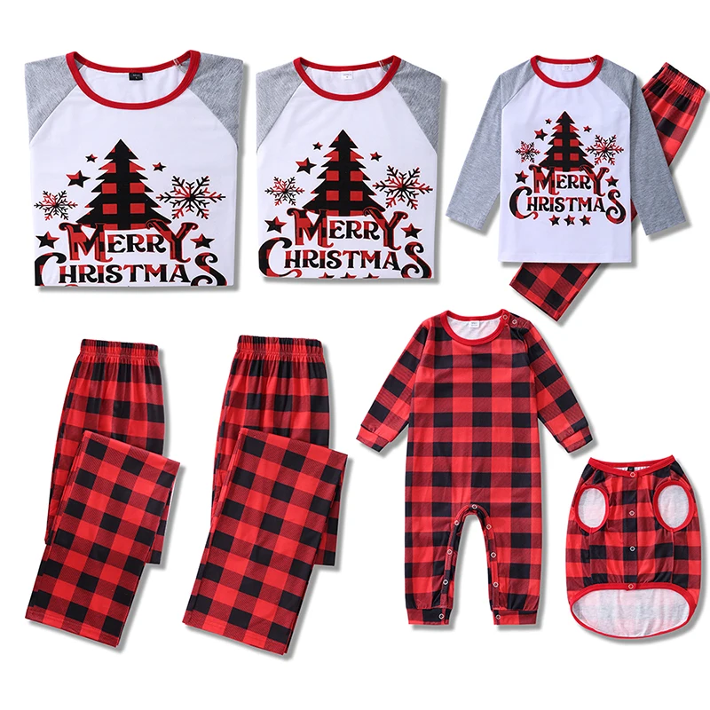 

Family Matching Outfits Mother Daughter Pajamas Suit Christmas Costume Adult Kids Clothes Set Printed T-shirt+Pants Family Look