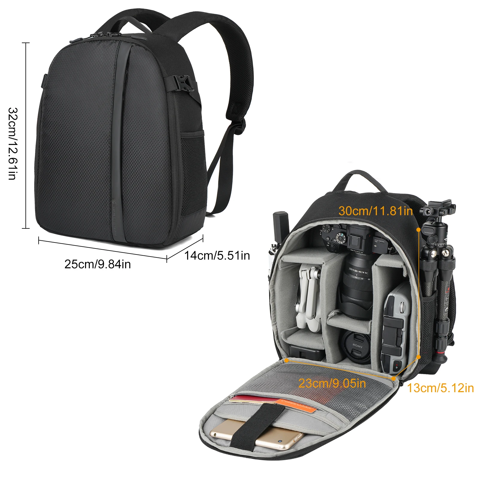 Фото BESNFOTO Bolso Bandolera para Belg DSLR de un Solo hombro, bolso deetà sin espejo para hombres y mujeres, senderismo №2