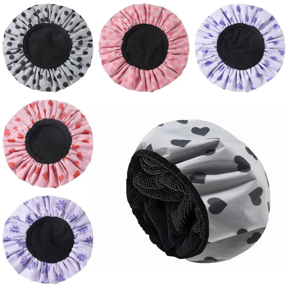 

Layer Bath Showering Accessories Bathroom Products EVA Exterior Waterproof Hair Beanie Shower Cap Bonnet Bath Hair Caps