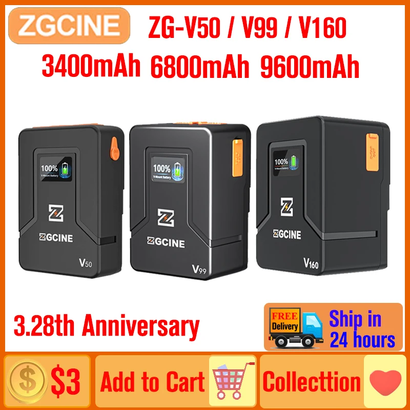 

ZGCINE V99 ZG-V99 ZG-V50 ZG-V160 V Mount Battery V-Lock Lithium Battery Power Bank for Cameras Smartphones Laptops Video Lights