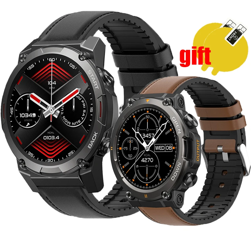 

For Zeblaze Vibe 7 pro Strap Leather+Silicone Smart Watch Band Soft Belt Bracelet Screen protector film for Men Women gift
