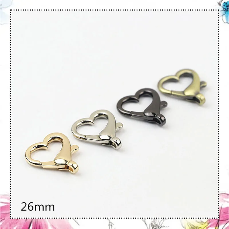 5Pcs Mini 22x26mm Heart Metal Lobster Swivel Trigger Buckle O Ring Hook Clasp Snap Bag Strap Backpack Connector Diy Accessories