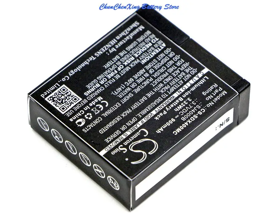 Аккумулятор Cameron Sino 900 мАч для Midland H3 H5 EKO HD 720p 1080p Wifi 4K Cybernetik UHD Evolveo Sportcam A8 |