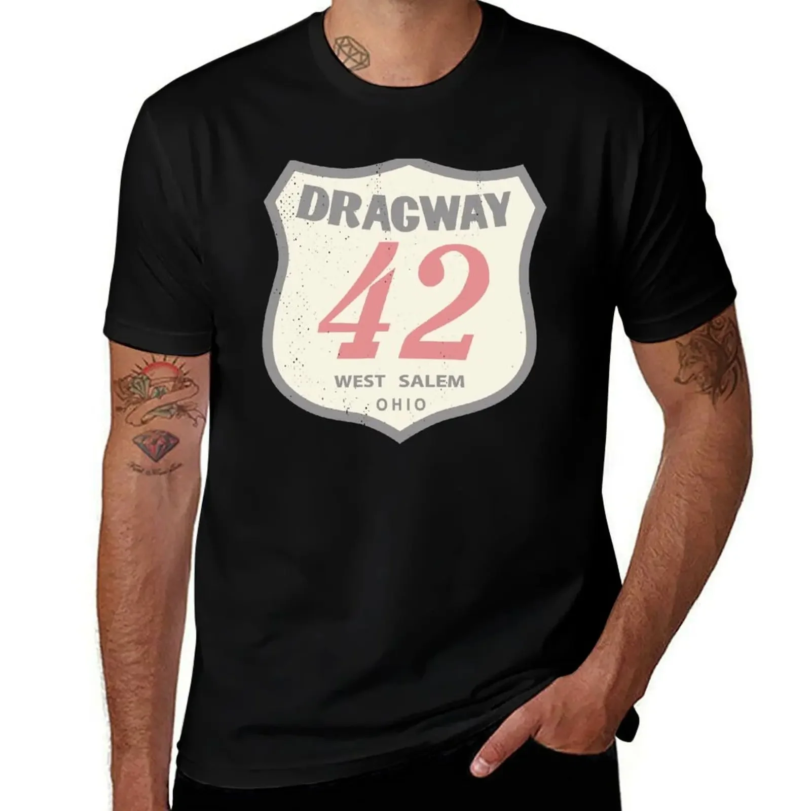 ВИНТАЖНАЯ футболка Dragway 42 West Salem Ohio (Distressed) дешевые вещи винтажная аниме-рубашка