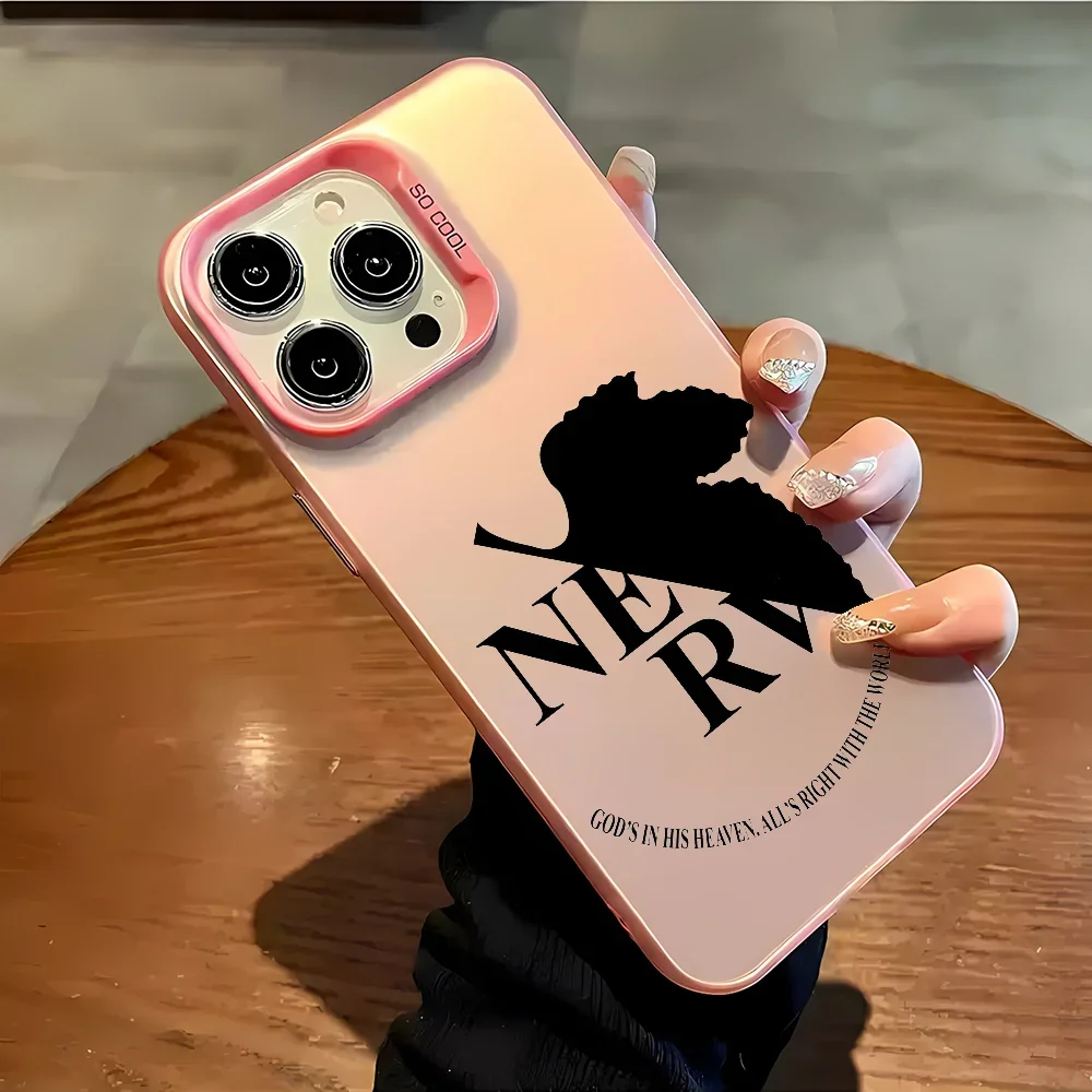 Роскошный чехол для телефона N-Neon G-Genesis Evangelion iPhone 16 15 14 Plus 13 12 11 Pro Max X Xs XR 8 7 матовый