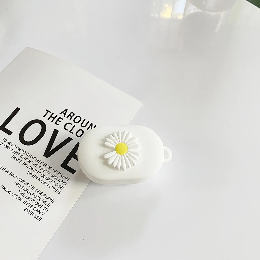 Модный чехол с цветами Daisy для AMOI F9-5.1 Красивый силиконовый чехол для наушников с карабином.