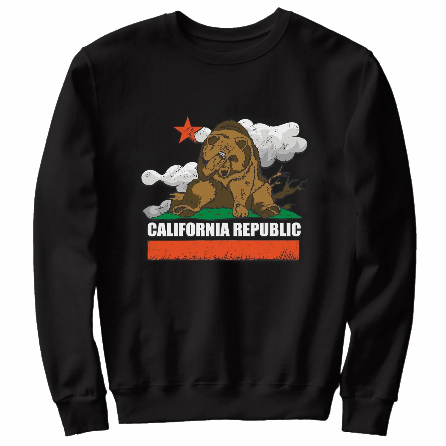 

Funny California Republic Bear Facepalm State Flag Sweatshirt 100% Cotton Comfortable Casual Mens Fashion Streetwear