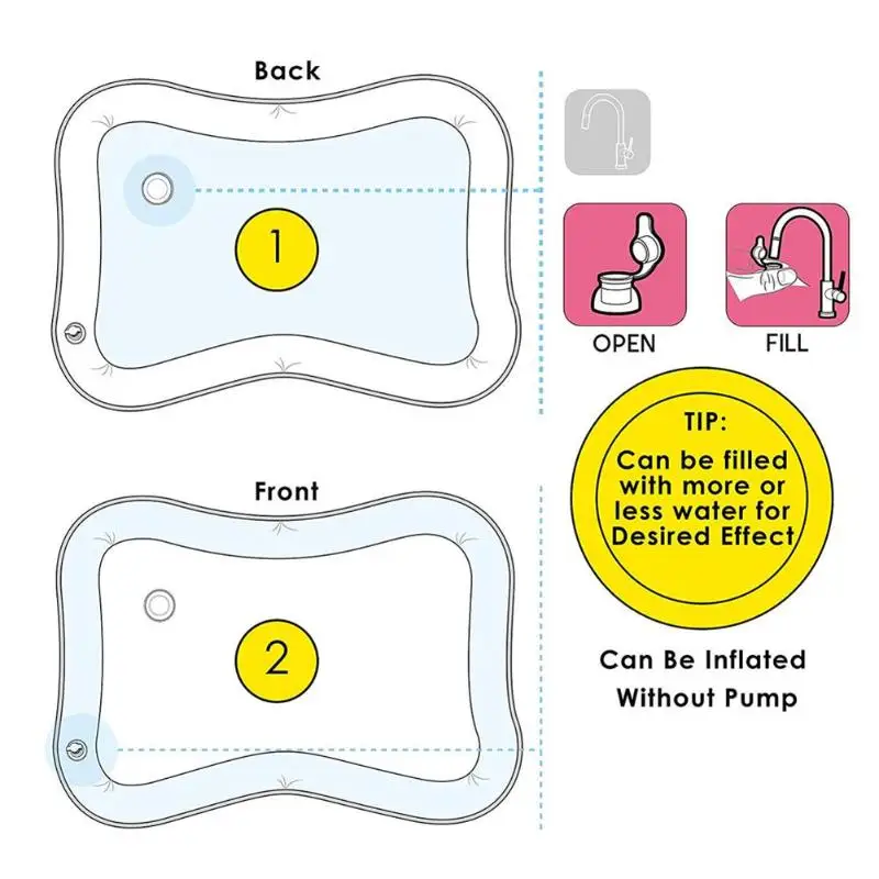 Baby Kids Water Play Mat Inflatable Infants Tummy Time Playmat Toys for Children Summer Swimming Beach Pool Game Cool Carpet Toy images - 6