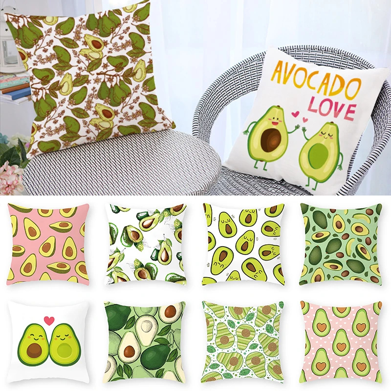 

Avocado Tropical Fruit Decorative Cushions Pillowcase Polyester Cushion Cover Throw Pillow Sofa Decoration Pillowcover Fresh