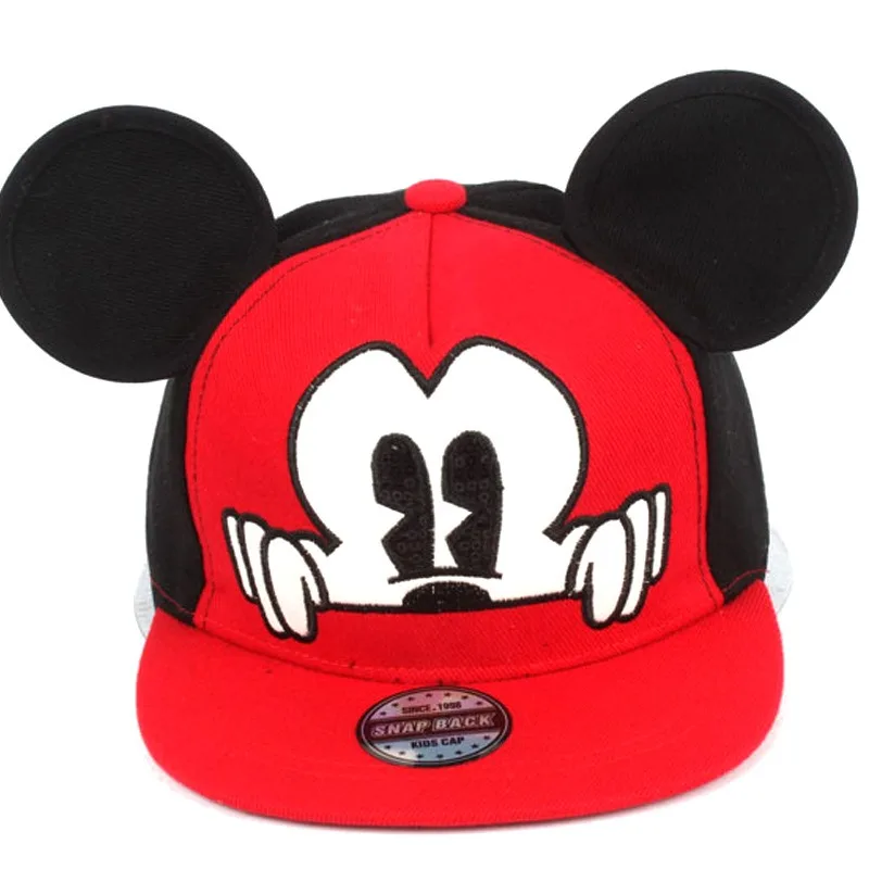 

Детская кепка Disney в Корейском стиле, супермилая бейсболка в стиле хип-хоп с трехмерными ушками Микки, дизайн для улицы