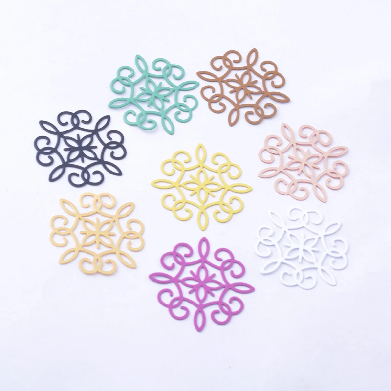 

30pcs/lot Ab7462 Brass Flower charms