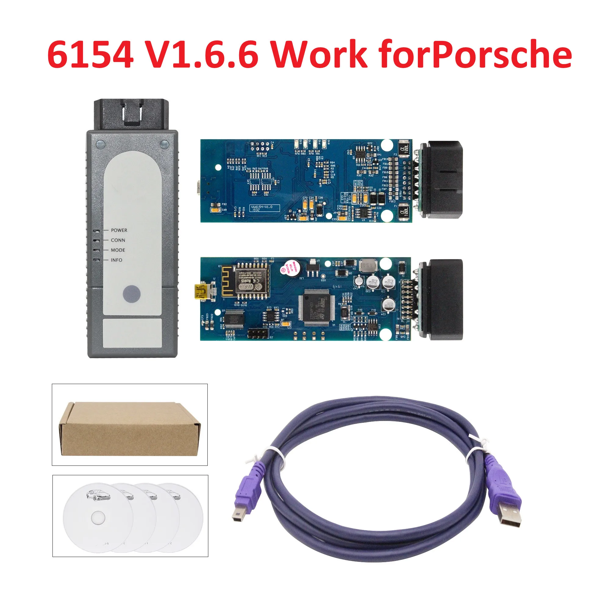 Автомобильный диагностический сканер 6154 6154A V1.6.6 для VAG, 6154 Wifi 6154 FW V1.6.6.0 OBD2, программируемый инструмент для porsche