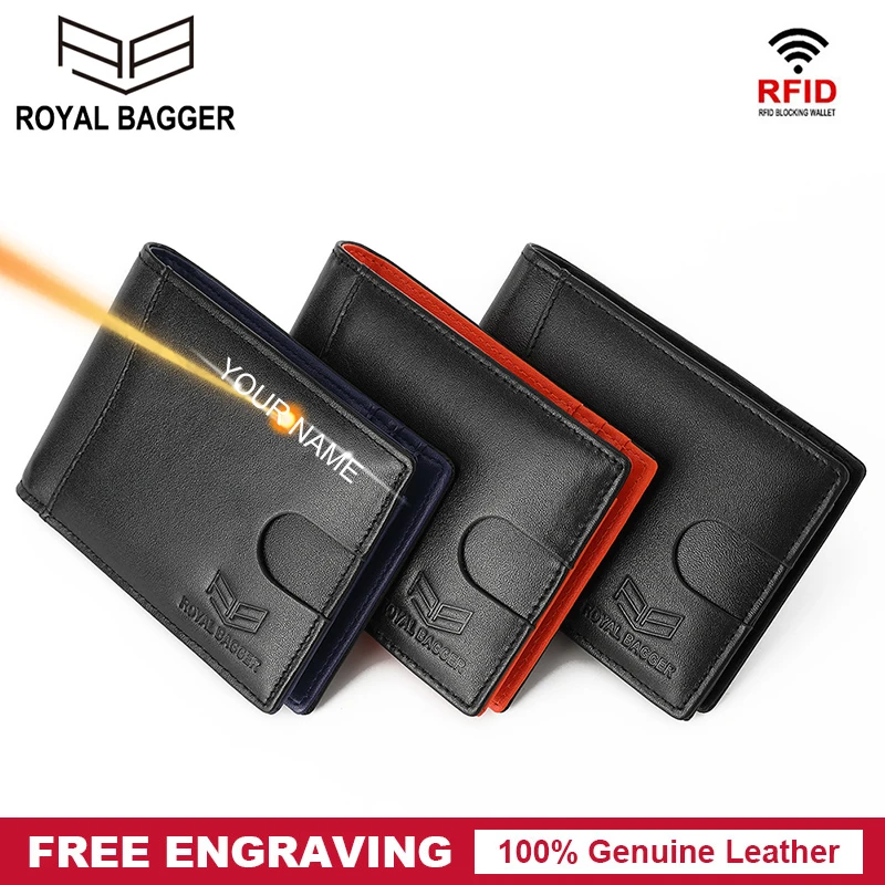 

Мужской короткий кошелек из натуральной коровьей кожи, с RFID-защитой