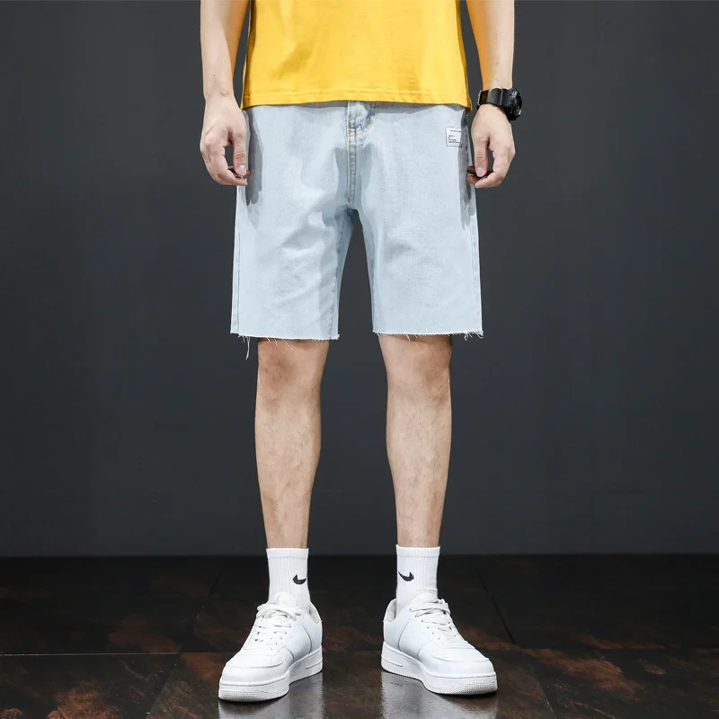 

Spring and summer new frayed denim shorts men's five-point pants summer thin loose pants men's Korean version of the trend
