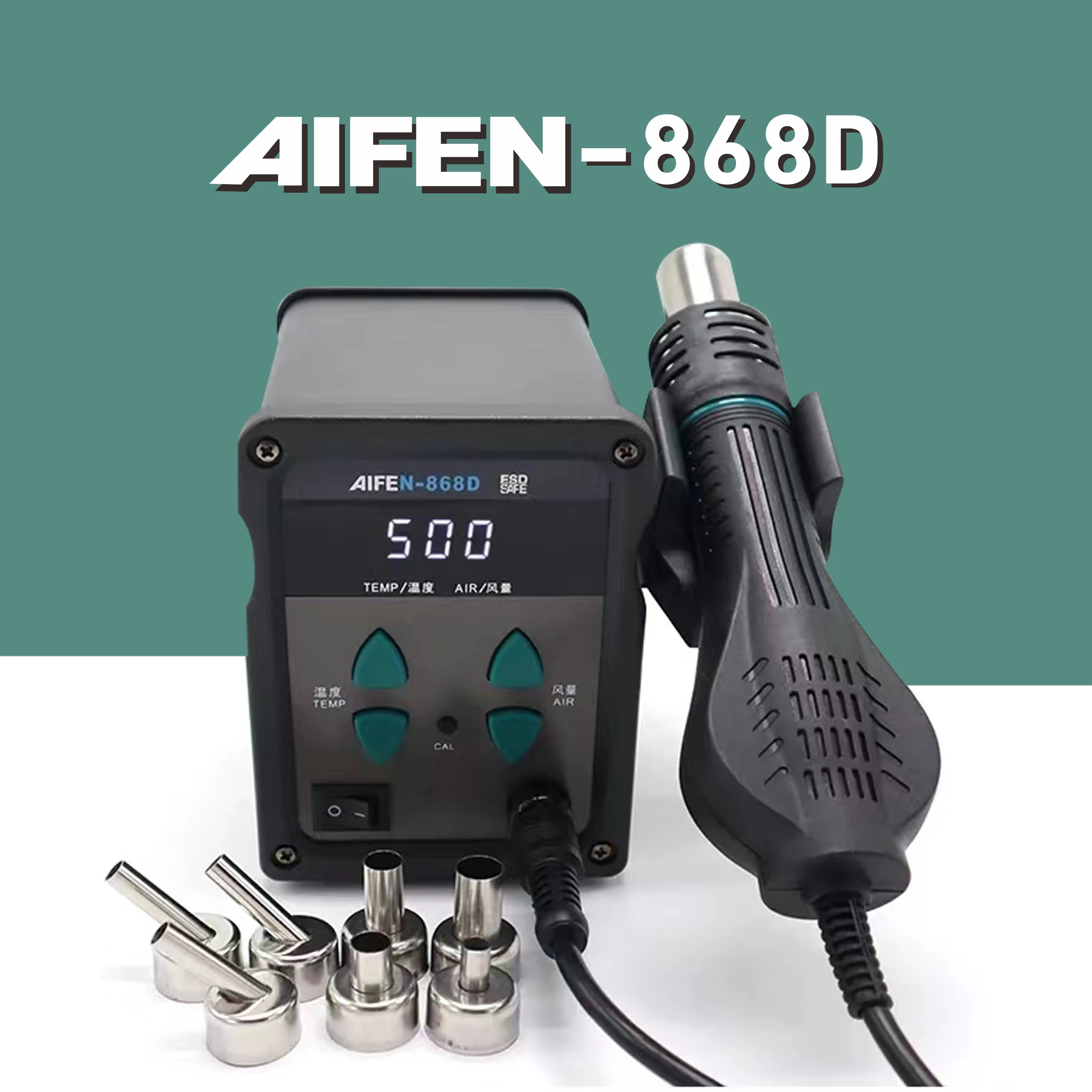 

AIFEN-868D Stasiun Udara Panas 700W LED Digital Solder Besi Pematrian Ulang Stasiun Solder Pistol Panas untuk Perbaikan Pengelas