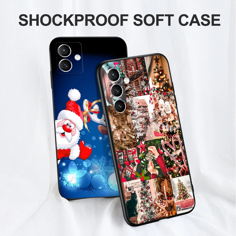 Черный чехол из ТПУ для Samsung Galaxy M53 M13 M62 A12 A22 A22S A32 A42 A52 A52S A72 4g 5g A20S Рождественский