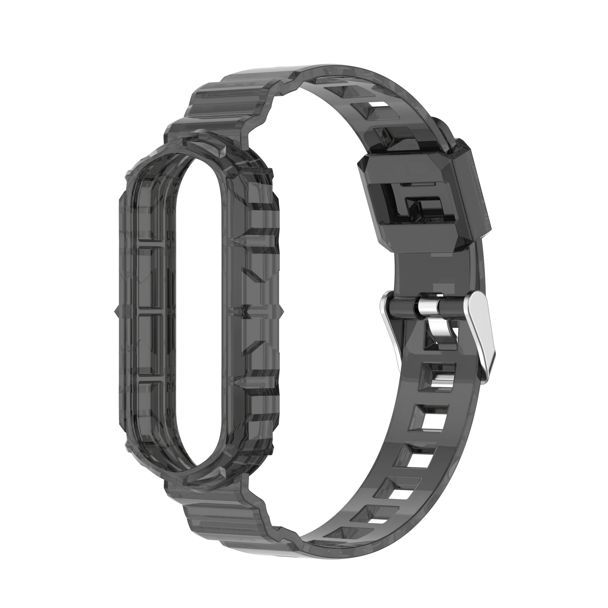 10Pcs/Pack,TPU Transparent watch band Silicone Wrist For xiaomi band 7,band 6,band 5,replacement strap for xiaomi band7/6/5