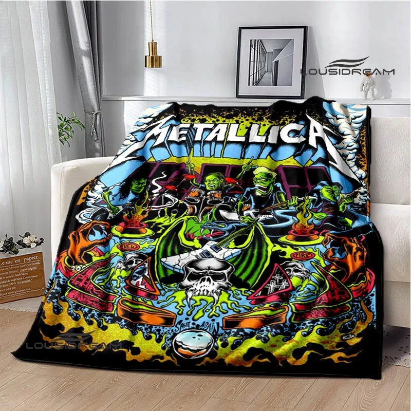 

Одеяло в стиле ретро Rock band M-Metallica, Фланелевое теплое одеяло, покрывала для кровати, одеяло для пикника, подстилка для кровати, подарок на день рождения