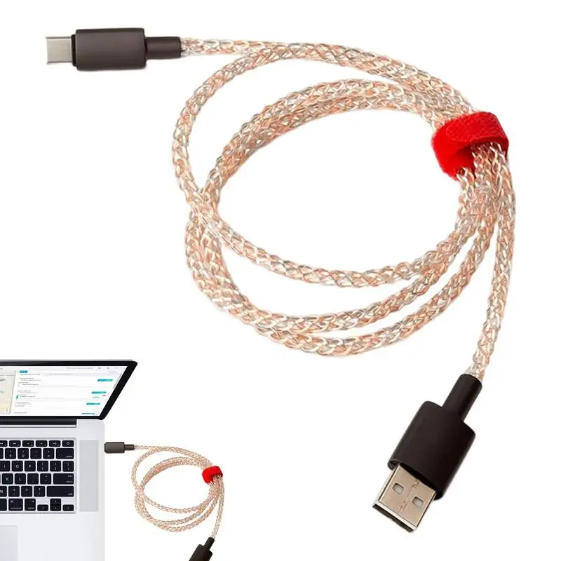 

Cable 66W 6A LED Light Up Fast Charger Charging Cords 3.28ft Long Flowing Type C Cable Compatible With Andriod Devices