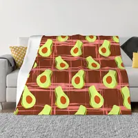 Valentines Day Avocado Pattern Flannel Throw Blanket Soft Lightweight Warm Cozy Home Couch Sofa Bed Decor Blanket Travel Camping