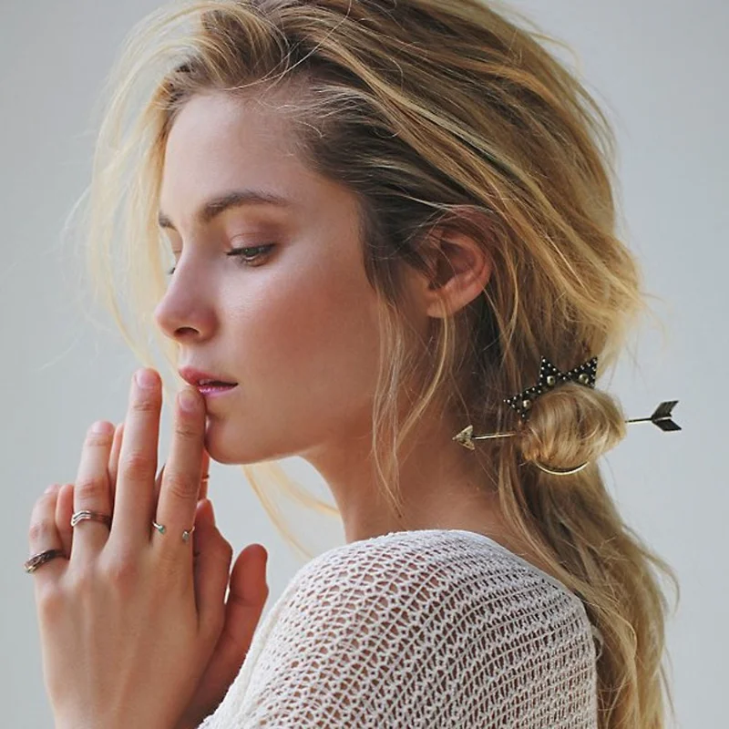 

Ретро Бриллиантовая Фотолюминесцентная боковая заколка и Геометрическая палочка со звездами, оптовая продажа