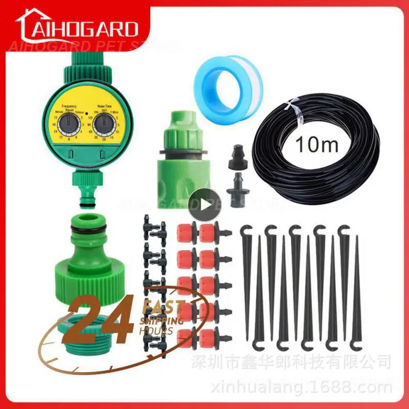 

Large Capacity Drip Irrigation System With Lcd Display Rotating Switch Control Garden Watering System Timing Dripper Set