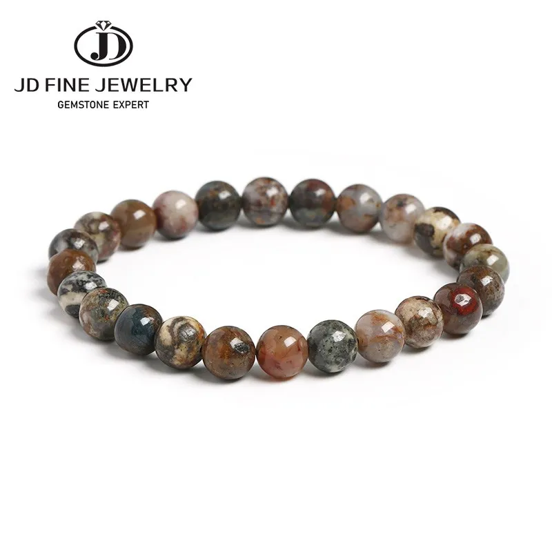 

JD Natural Pietersite Stone Beaded Bracelet Women Trendy Yoga Meditation Amulet Strand Bangles Energy Jasper Buddha Jewelry