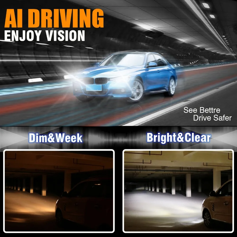 Суперъяркая лампа для фар головного света 50 Вт H7h4h1 H3 H11 H8 H9 H16 9005 9006 сверхъяркая