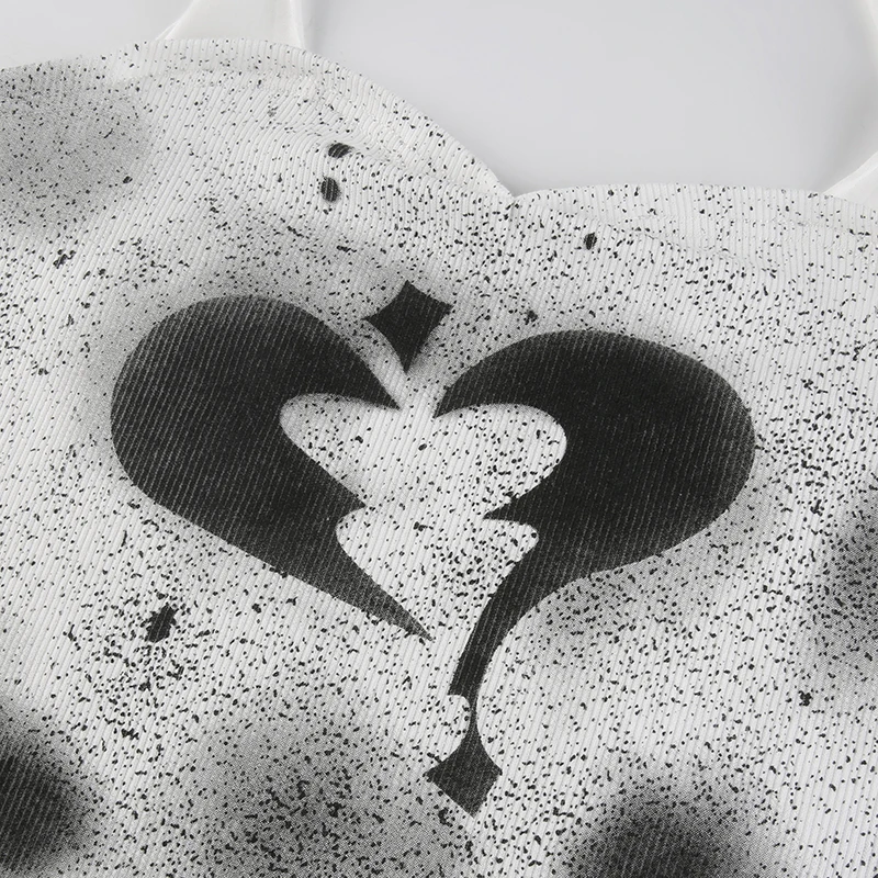 Кроп-топ с графическим принтом для женщин воротником-хомутом |