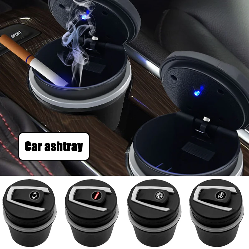 

1Pc Car Ashtray With Led Lights With Cover For Umbrellas Corporation Car Goods Car Accessories Car Decoration Car Styling