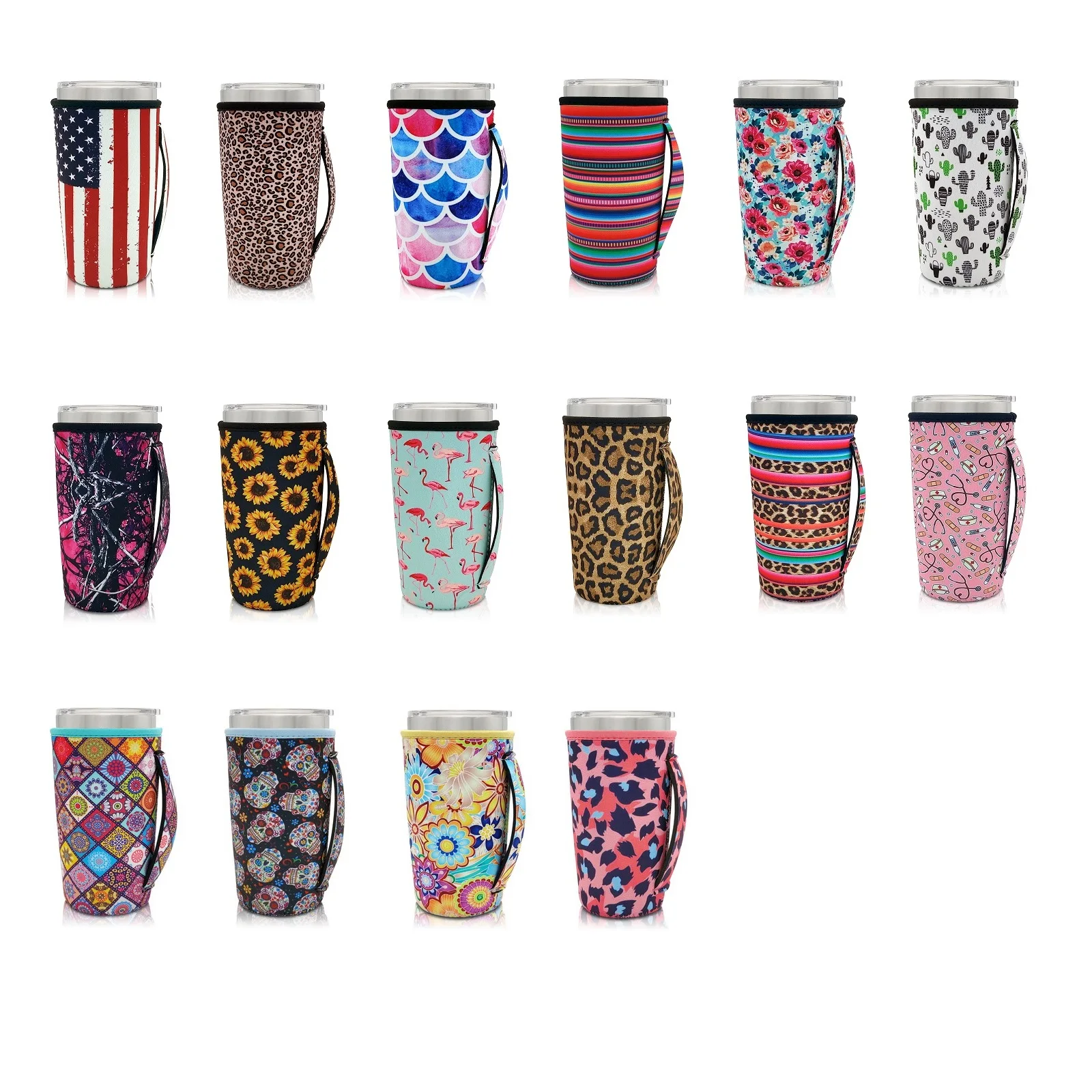 

Reusable Iced Coffee Cup Sleeve Neoprene Insulated Sleeves Cup Cover Holder Idea for 20oz Tumbler Cup