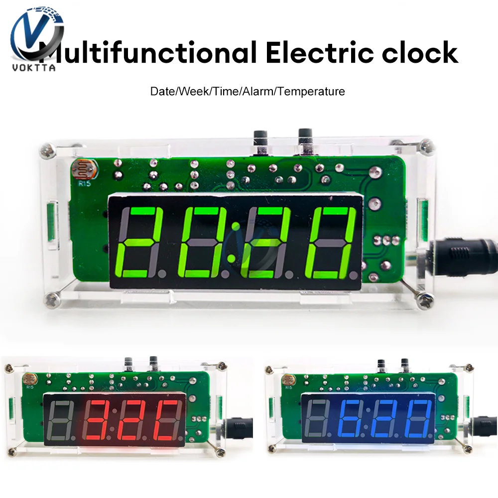 Kit Smd Smt Light-controlled Alarm Clock Circuit Board Diy Clock Learning Electronics Parts