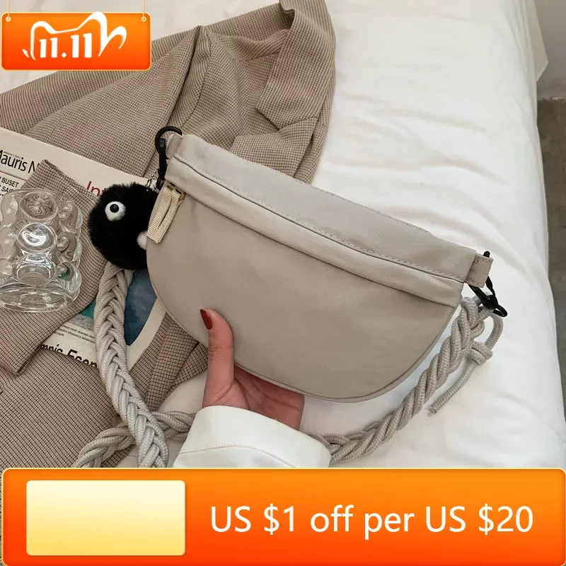 

Designer Women Shoulder Bag Casual Solid Zipper Chest Pack Fashion Simple Handbag Spring New Female Crossbody Bag