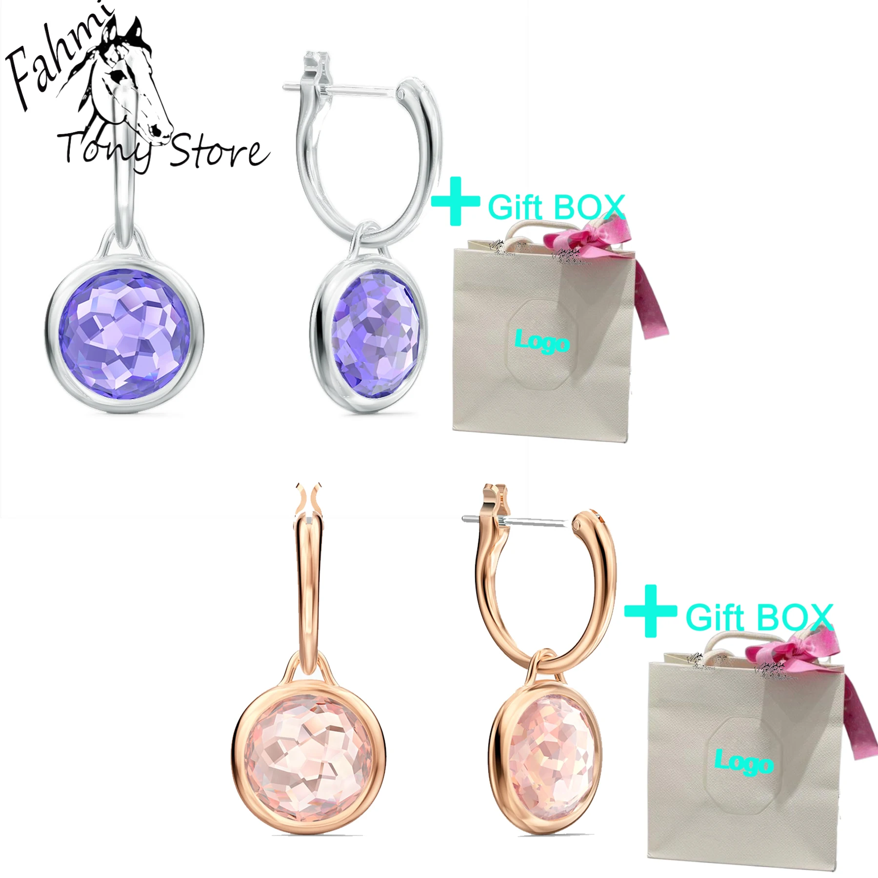 

2023 Swa Romance Luxury Gift Earrings In The Shape of A Flower, Presented In Original Packaging with Logo Jewelry Gift Box.