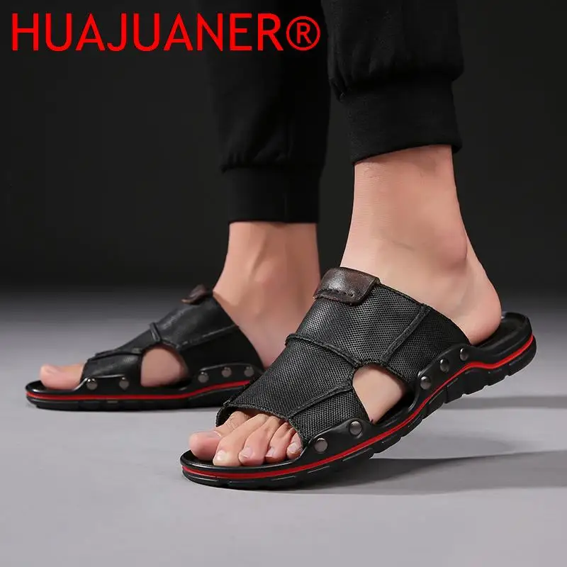 

2022 Summer Men Fashion Shoes High Quality Luxury Slippers Men's Flip Flops Leisure Walk Beach Casual Sandals Breathable Rubber