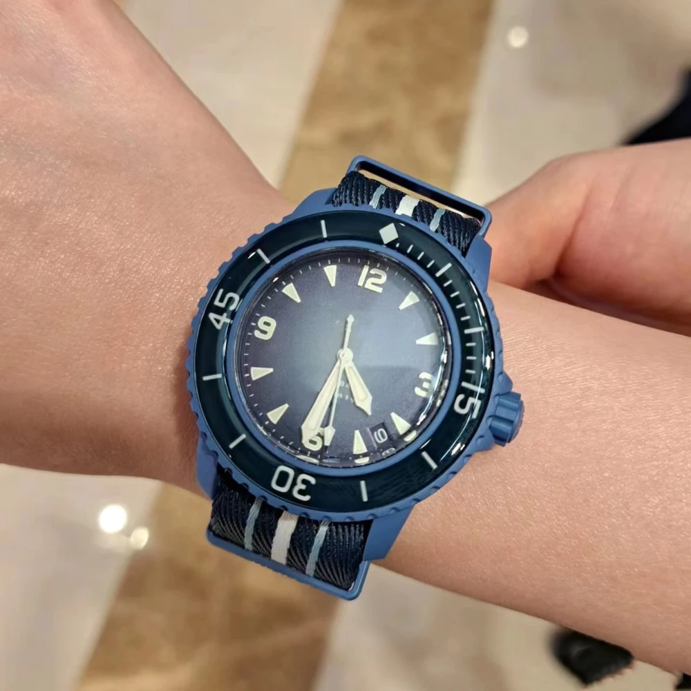 

Top Fashion Machinery Ocean Watches for Men Bioceramic Ring Original Five Ocean Co Branded Watch Full Function World Time AAA