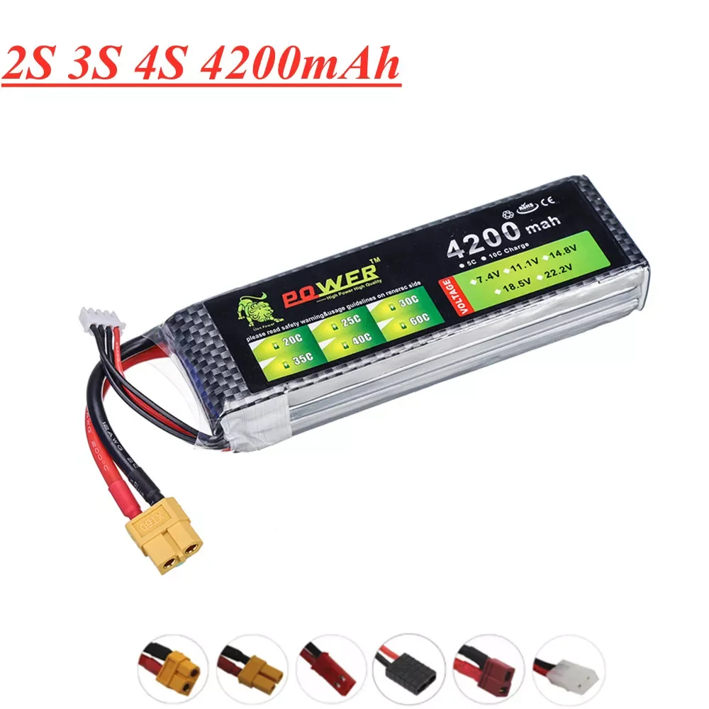 

7.4v 11.1v 14.8v 4200mAh Lipo Batery For RC Car Boat Quadcopter Remote Control Toys Parts 3s 11.1v Rechargeable Battery T/XT60