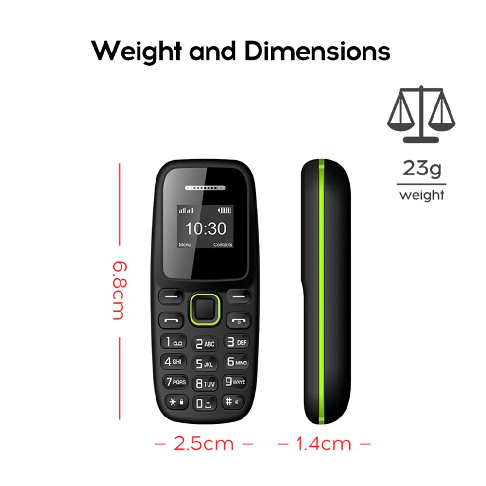 UNIWA BM310 0.66Inch Mini Phone MTK6261D GSM Quad Band Pocket Cellphones With Button Keypad Dual SIM Dual Standby for Elderly