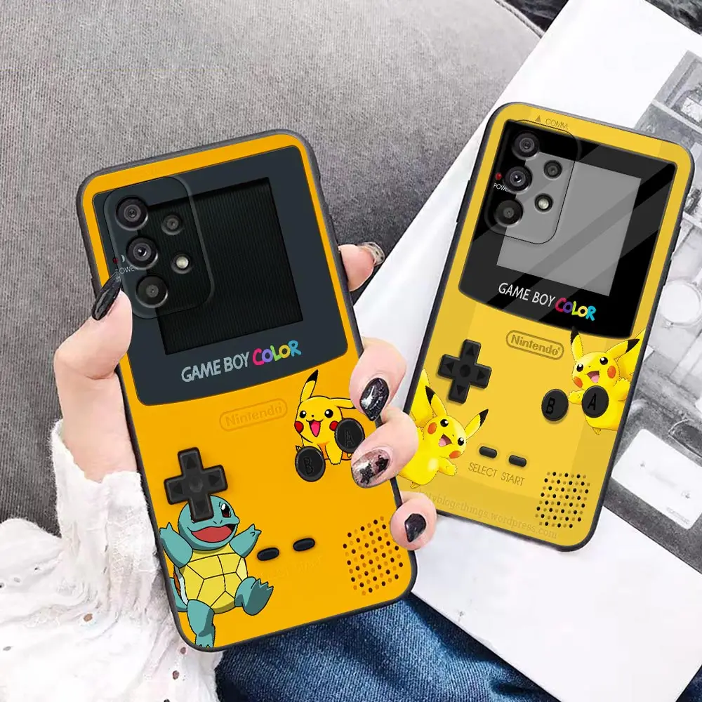 

Game-Boy P-Pokemon Anime Case For Samsung A72 A52 A32 A02s A12 A42 A71 A51 A31 A21 A11 A01 A02 A03 5G 4G Black Silicone Cover