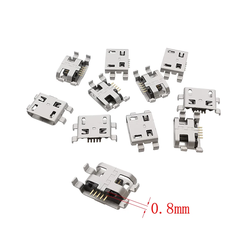 5-контактный разъем Micro USB, гнездовой порт, разъем для пайки, SMD SMT, гнездо для зарядки телефона Android, 5P MicroUSB, адаптер для ремонта «сделай сам»