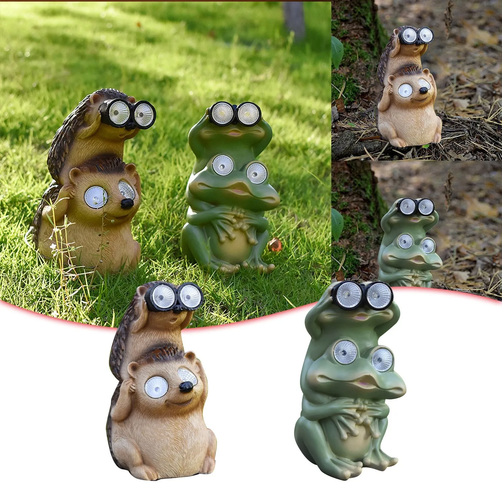 

Solar Frog Resin Crafts Ornaments Outdoor Courtyard Garden Park Landscaping Decorations Suitable Middle Finger Hand Sculpture