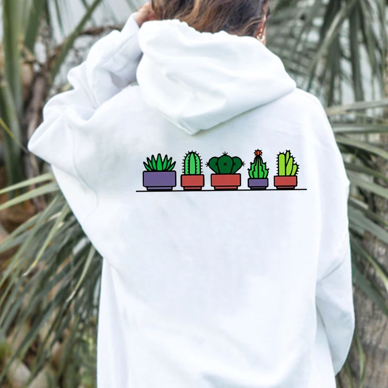 

Cactus Hoodies Fall 2022 Women Kawaii Clothing Aesthetic Cactus Printing Sweatshirt Women Harajuku Clothes for Teens