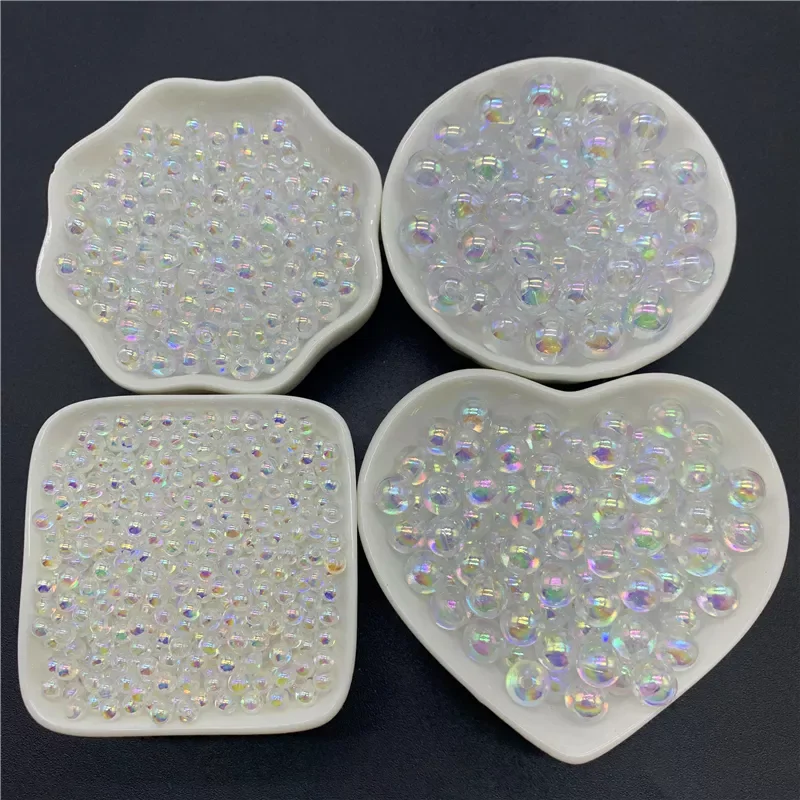 

New in 5mm 6mm 8mm 10mm Acrylic Beads ABS Round Shape Spaced Beads For Jewelry Making earrings christmas cheap items with free s
