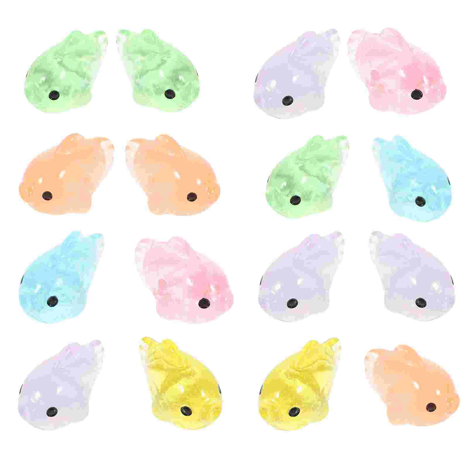 

24 Pcs Miniature Fish Figurines Small Component Resin Ornament Cute Decoration Tank