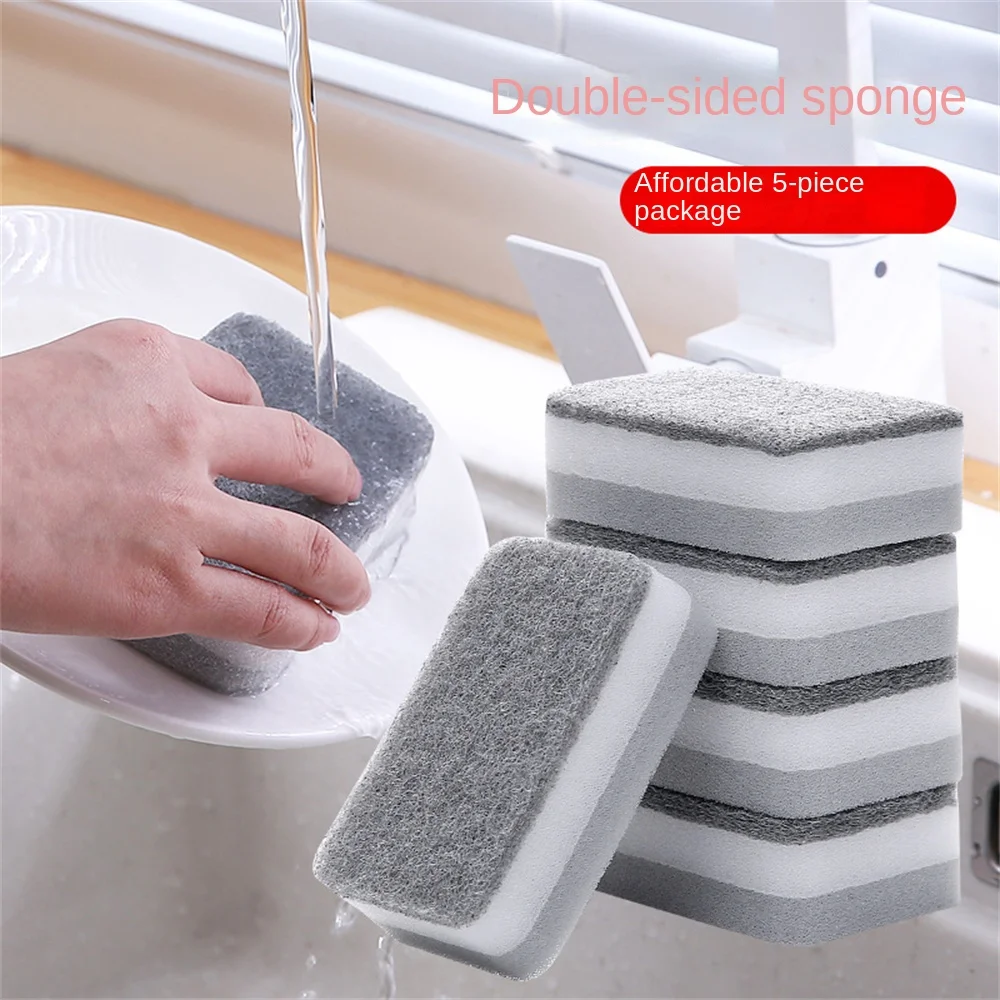 

Dishwashing Block Double-sided Wipe Cleaning Brush Strong Decontamination Sponge Eraser Kitchen Supplies Cleaning Sponge