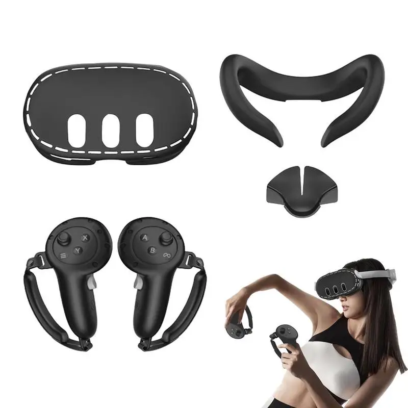 

Силиконовый чехол для VR гарнитуры, чехол для контроллера виртуальной реальности, держатель для защиты от царапин, силиконовый защитный чехол, мягкий комплект от пота
